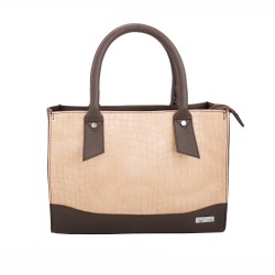 Beau Design Stylish Cobra Print Cream & Blue Color Imported PU Leather Handbag For Women's/Ladies/Girls